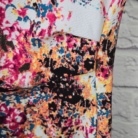 PINKBLUSH Maternity Bold Floral Fitted Bodycon Midi Dress Jacquard Knit Stretchy - Picture 7 of 10